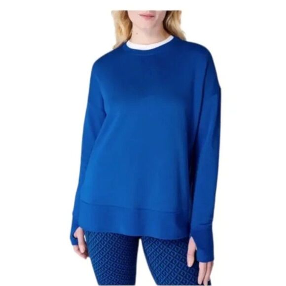 SWEATY BETTY After Class After Class Longline‎ Sweatshirt Blue Size 4-6 Small - Picture 2 of 12